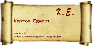 Kapros Egmont névjegykártya